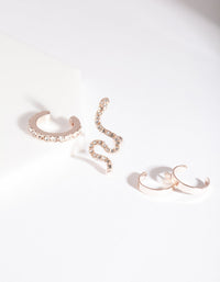 Rose Gold Diamante Snake Ear Pack - link has visual effect only