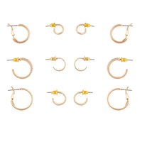 Gold Diamante Sleeper Hoop Earring 6-Pack - link has visual effect only