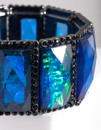 Blue Gunmetal Foil Stone Bracelet - link has visual effect only