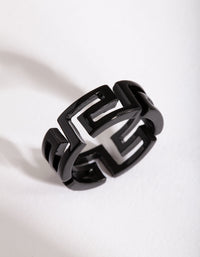 Black Cut-Out Design Ring - link has visual effect only