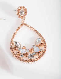 Rose Gold Diamante Flower Cluster Earrings - link has visual effect only