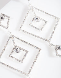 Silver Diamante Geometric Drop Earrings - link has visual effect only