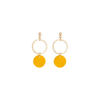 Gold Yellow Circle Disc Earrings - link has visual effect only