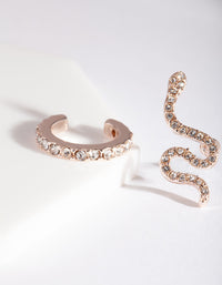 Rose Gold Diamante Snake Ear Pack - link has visual effect only