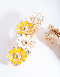 Gold Yellow Daisy Hair Clip Pack - link has visual effect only