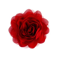 Deep Red Mesh Flower Clip - link has visual effect only