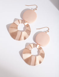 Pink Metal Double Disc Earrings - link has visual effect only