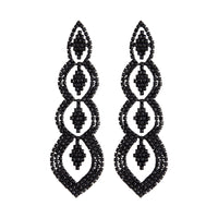 Black Diamante Graduating Teardrop Earrings - link has visual effect only