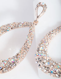 Rose Gold Statement Diamante Earrings - link has visual effect only