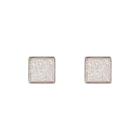 Rhodium Glitter Inlay Square Earrings - link has visual effect only