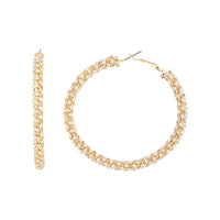Gold Diamante Cup Chain Large Hoop - link has visual effect only