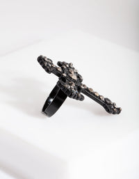 Black Statement Cross Ring - link has visual effect only