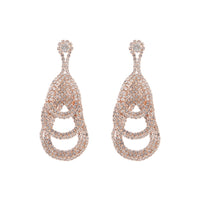 Rose Gold Thick Diamante Loop Earrings - link has visual effect only