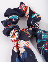 Navy Floral Scrunchie Scarf - link has visual effect only