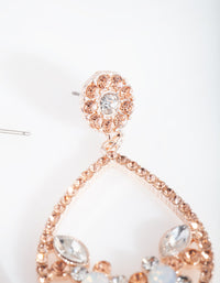 Rose Gold Diamante Flower Cluster Earrings - link has visual effect only