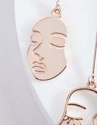 Rose Gold Mismatch Face Earrings - link has visual effect only