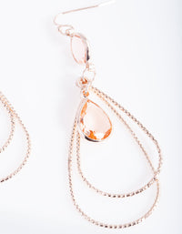 Rose Gold Textured Stone Earrings - link has visual effect only